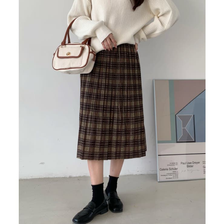 ✤新品✤　チェック柄イレギュラーロングスカート　M チェック柄ロングスカート[品番：ABIW0000630]｜ABITOKYO （アビ