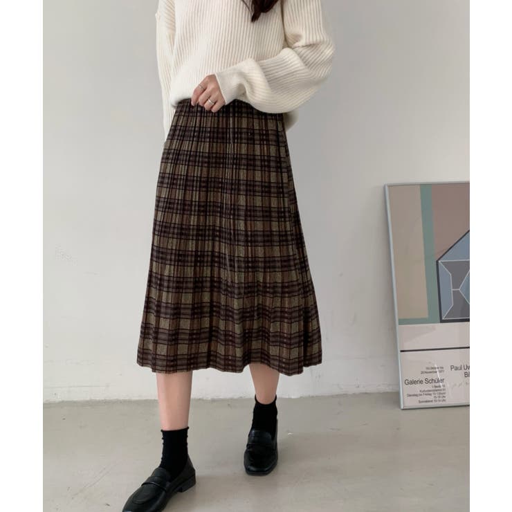 チェック柄ロングスカート[品番：ABIW0000630]｜ABITOKYO （アビ
