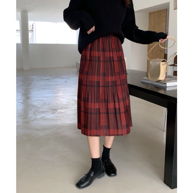 チェック柄ロングスカート[品番：ABIW0000630]｜ABITOKYO （アビ