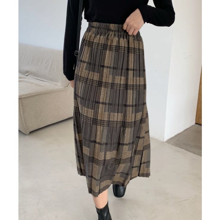 チェック柄ロングスカート[品番：ABIW0000630]｜ABITOKYO （アビ