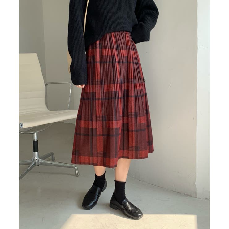 ✤新品✤　チェック柄イレギュラーロングスカート　M チェック柄ロングスカート[品番：ABIW0000630]｜ABITOKYO （アビ