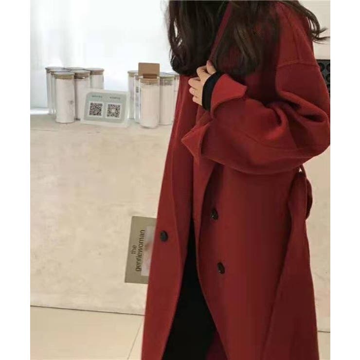 オーバーシルエット 袖スリットロングコート[品番：ABIW0000658