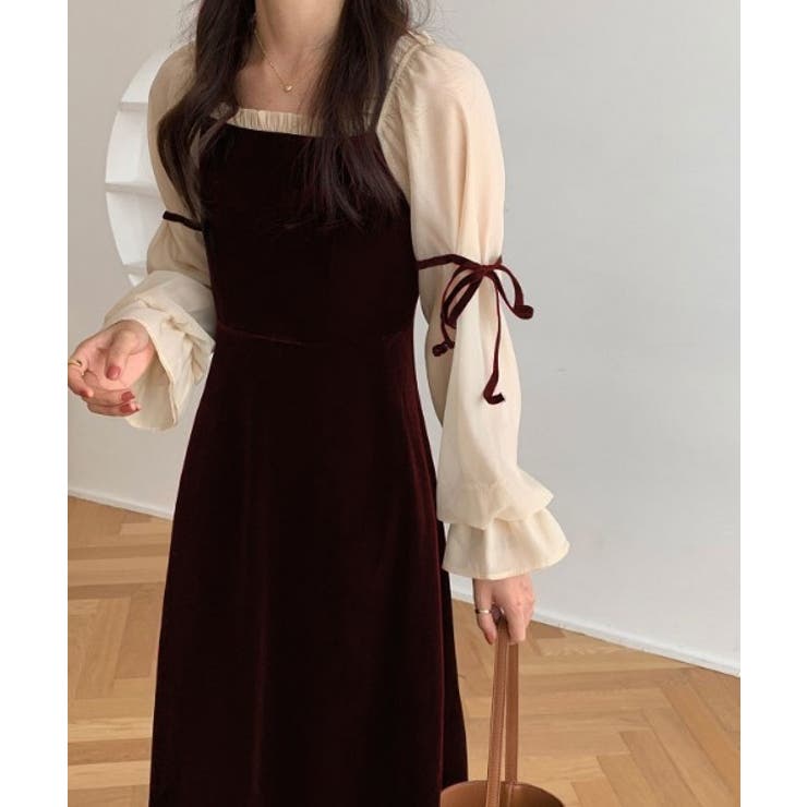 Plantation ドッキングカラー ワンピース ゆったり 日本製 Plantation ドッキングカラー ワンピース ゆったり 日本製