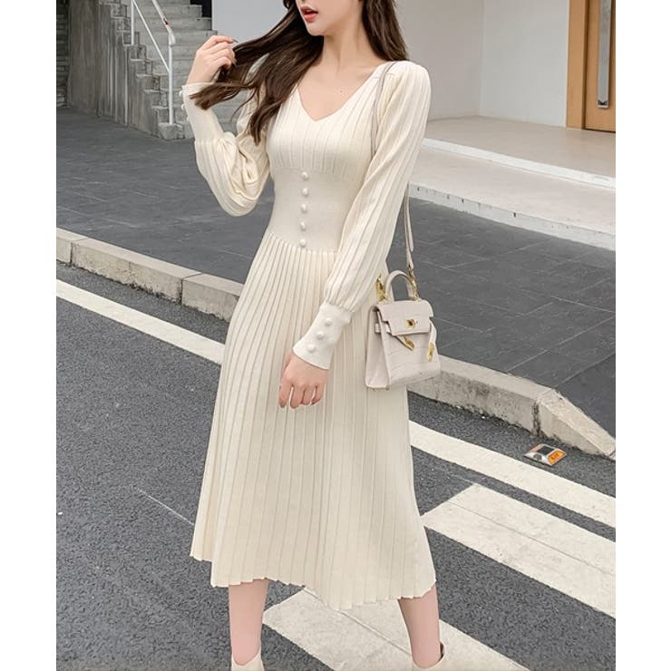 新品未使用☆ウエストリブニットワンピース ウエストシェイプリブニットワンピース | THEODORIC.dy公式通販 | セオ