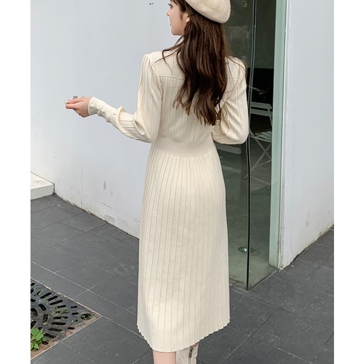 ウエストマークリブニットワンピース[品番：ABIW0001025]｜ABITOKYO