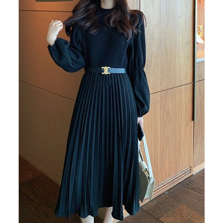 ハイネックリブニットドッキング ロングプリーツワンピース 品番 Abiw Abitokyo アビトーキョー のレディースファッション通販 Shoplist ショップリスト