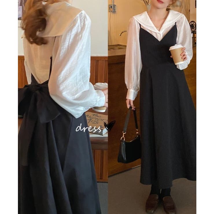 dholic バックリボンカシュクールキャミワンピース バックリボンカシュクールキャミワンピース | レディース