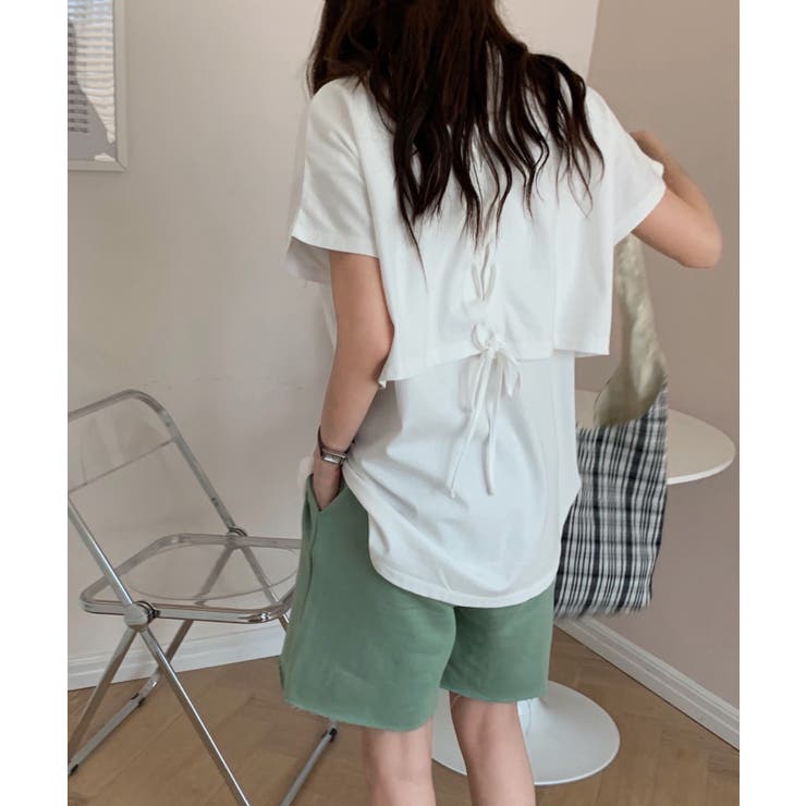 バックレースアップショート丈カットtシャツ タンクトップ２点セット 品番 Abiw Abitokyo アビトーキョー のレディースファッション通販 Shoplist ショップリスト