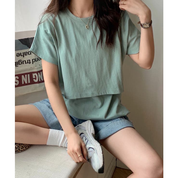 バックレースアップショート丈カットtシャツ タンクトップ２点セット 品番 Abiw Abitokyo アビトーキョー のレディースファッション通販 Shoplist ショップリスト