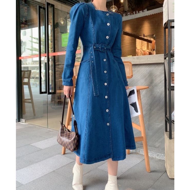 ウエストマークスクエアネックデニムロングワンピース 品番 Abiw Abitokyo アビトーキョー のレディースファッション通販 Shoplist ショップリスト