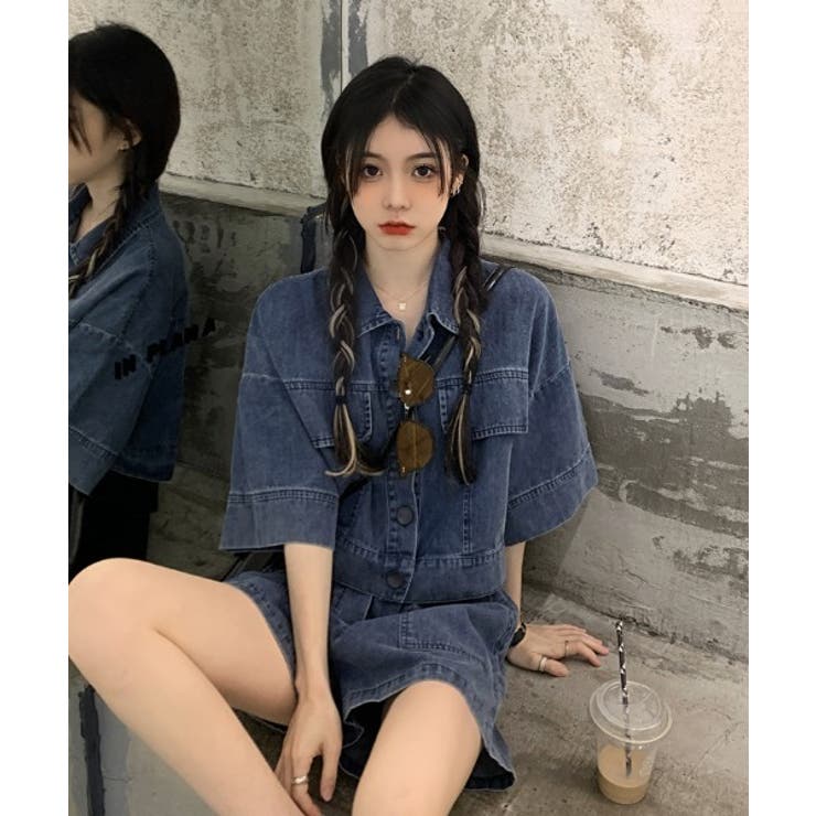 ハーフスリーブデニムルーズシャツ ショートパンツセットアップ 品番 Abiw Abitokyo アビトーキョー のレディースファッション通販 Shoplist ショップリスト
