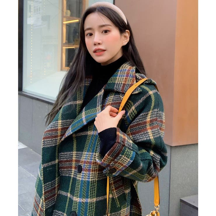 【美品】 ブランバスク 切替 チェック柄 チェスターコート トレンチ 緑 38 美品】 ブランバスク 切替 チェック柄 チェスターコート トレンチ 緑 38