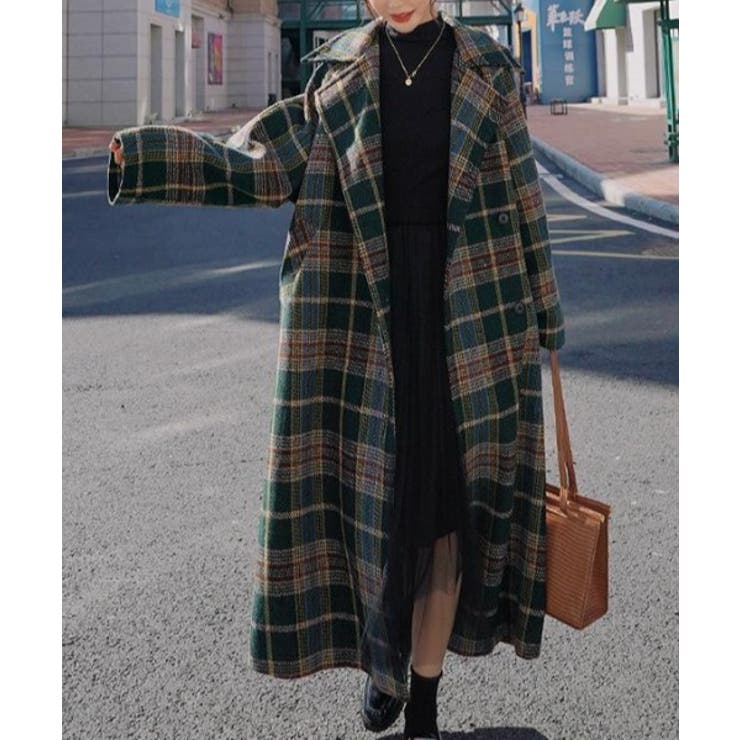 ウエストマークチェック柄チェスターコート[品番：ABIW0009321