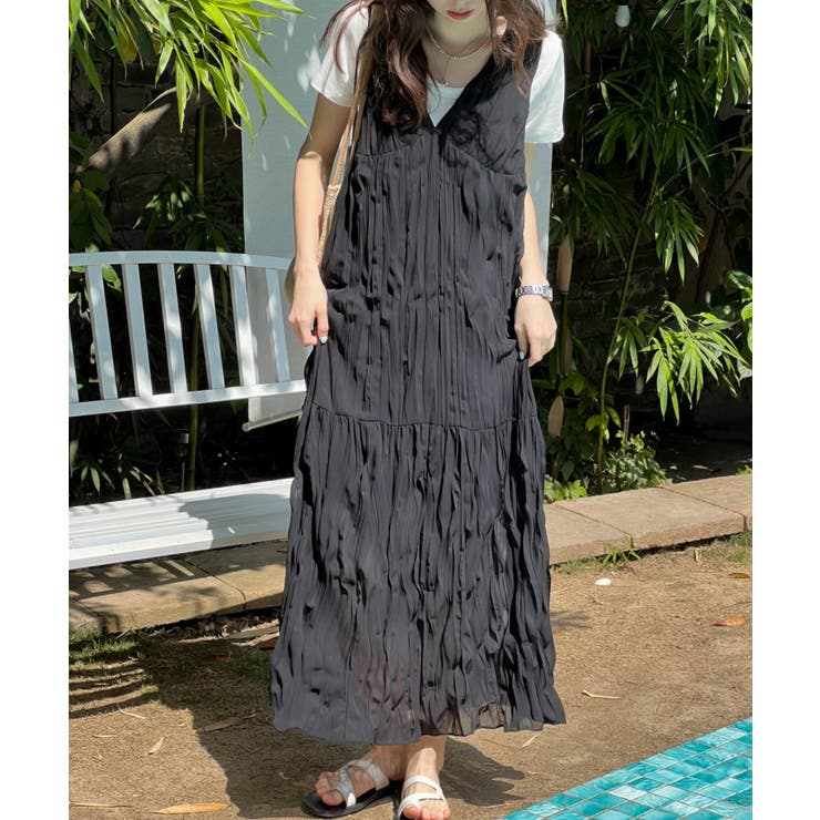 ワッシャーシフォンキャミソールワンピース[品番：ABIW0009666