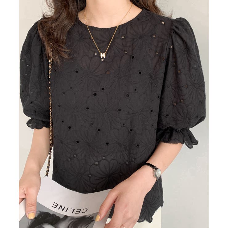 花柄カットワークレースブラウス[品番：ABIW0009588]｜ABITOKYO