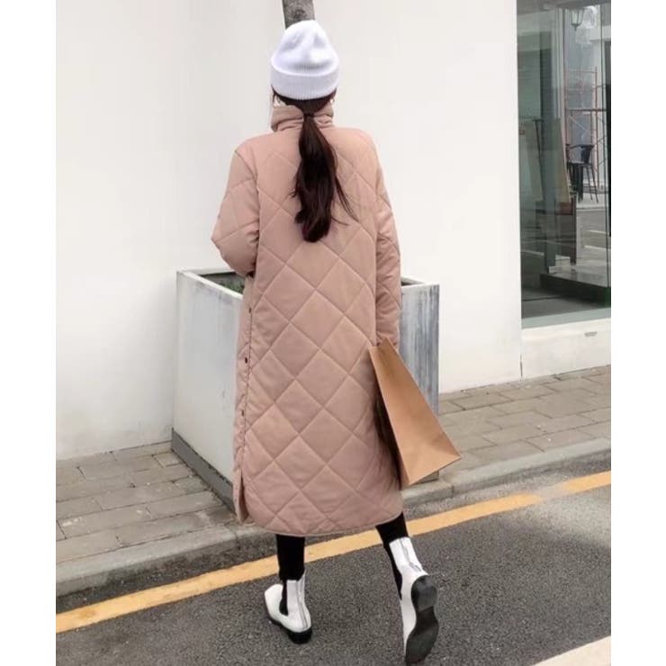 ハイネックキルティング中綿ロングコート[品番：ABIW0009859