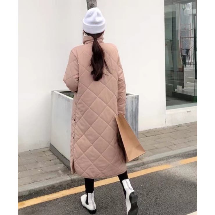 ハイネックキルティング中綿ロングコート[品番：ABIW0009859