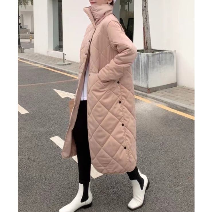 JOCONDE　キルティングコート　48　大きいサイズ　ロング　フォックスファー JOCONDE キルティングコート 48 大きいサイズ ロング フォックスファー