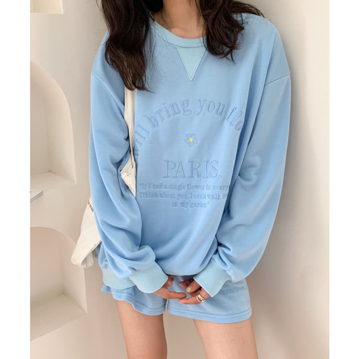 正規品♡スウェットロゴプルオーバー＆ガーゼティアードショートパンツ 正規品♡スウェットロゴプルオーバー＆ガーゼティアードショートパンツ