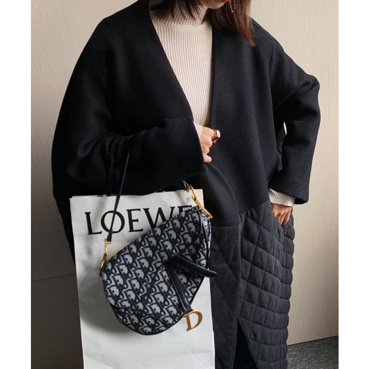 オーバーサイズ中綿キルティング切替チェスターコート[品番