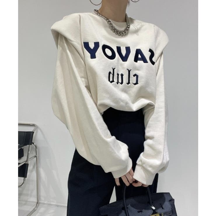 ロゴ刺繍ショルーフリル裏起毛トレーナー | ABITOKYO  | 詳細画像13 