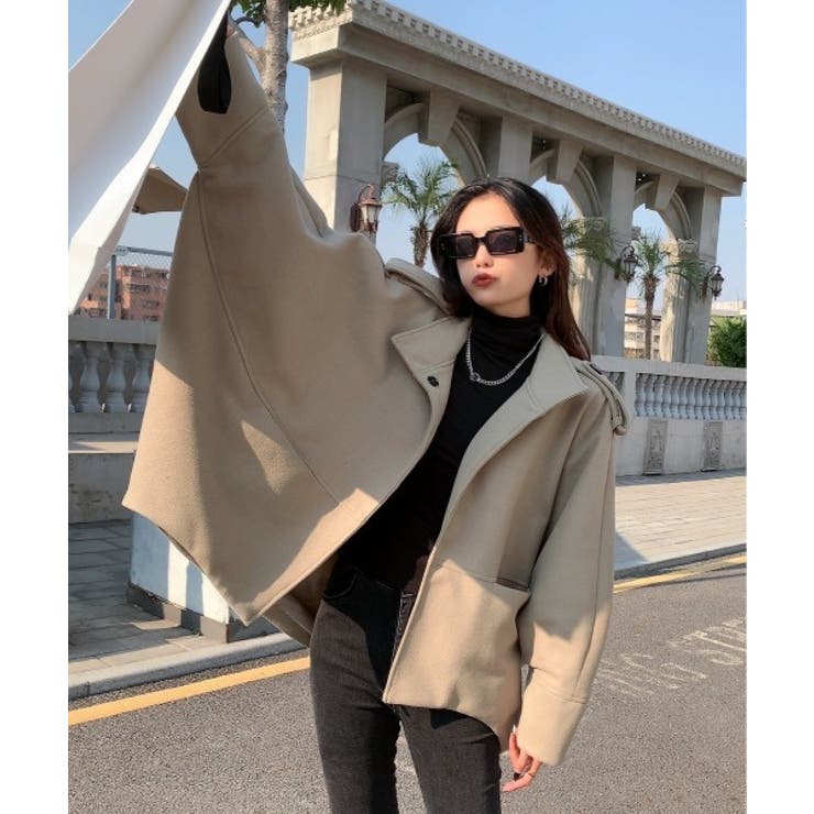 バックタックハイネックポンチョコート[品番：ABIW0009047]｜Diosfront