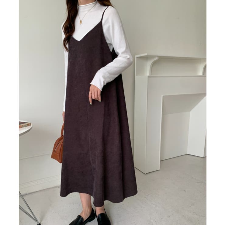 コーデュロイVネックキャミソールワンピース[品番：ABIW0009087