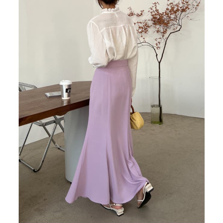 2022SS新作 カラージョーゼットマーメイドロングスカート[品番