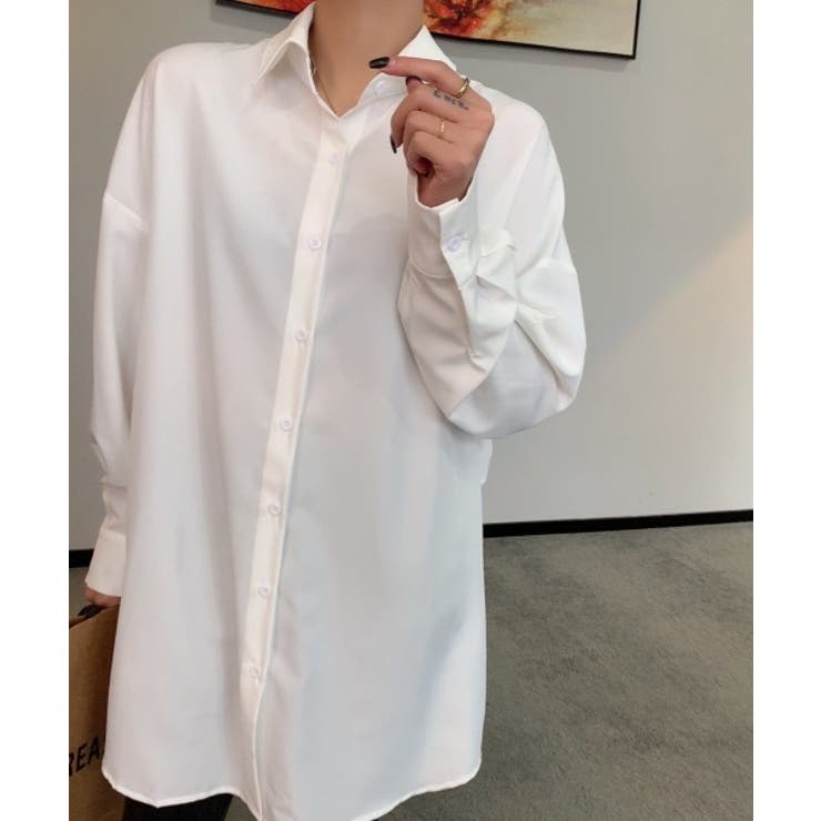 大きいサイズ バックプリーツロングシャツ ホワイト Amazon.co.jp: [Hug.U] トップス シャツ プリーツ レディース
