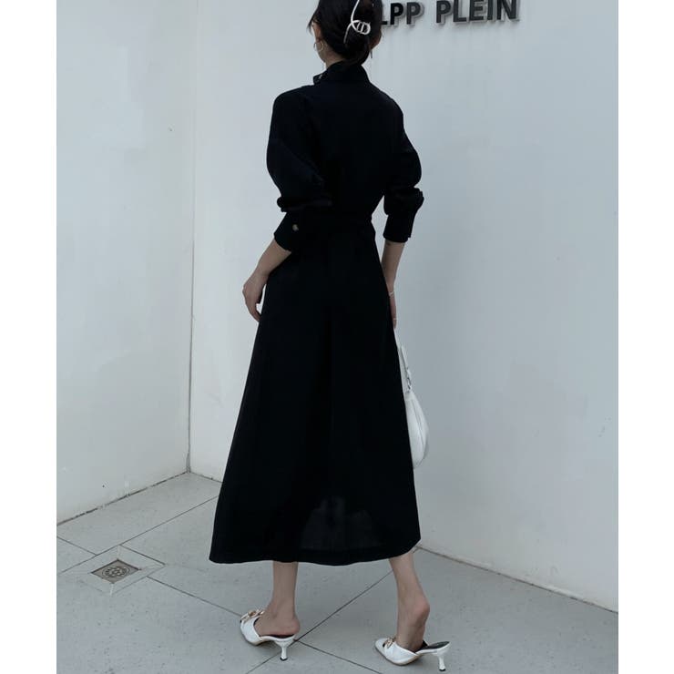 AKIRA NAKA★ボーダーロングワンピース　リボンベルト　黒×白　サイズ1 SALON by Chico ルクア大阪店AYAKA YAMADAさんのワンピースを