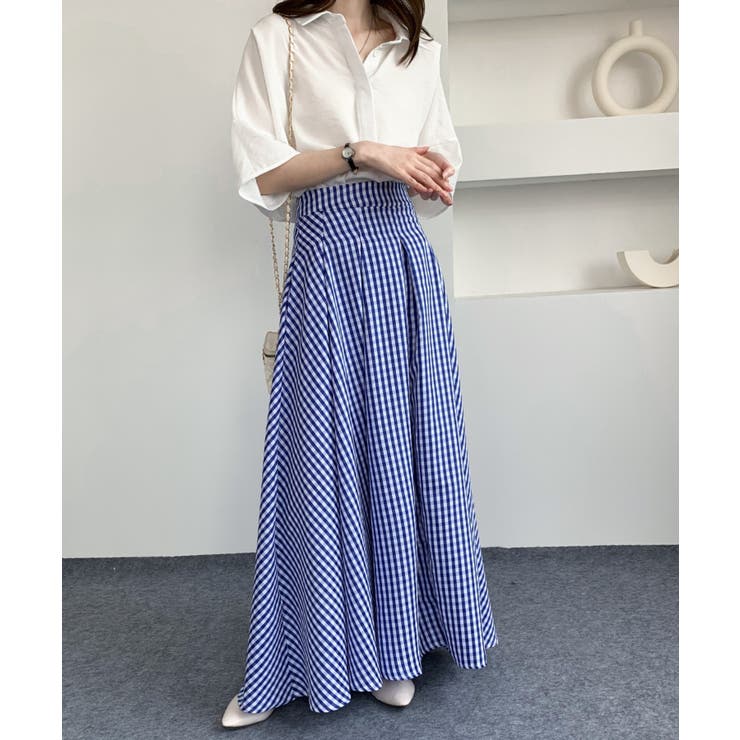 【VERY掲載】Demi-LuxeBEAMS　ギンガムチェック　ロングスカート VERY掲載】Demi-LuxeBEAMS ギンガムチェック ロングスカート