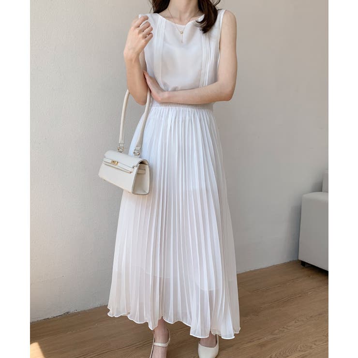【美品】PESERICO ペゼリコ フロントタック ノースリーブ ワンピース PESERICO(ペセリコ) ワンピース通販｜woollen online store