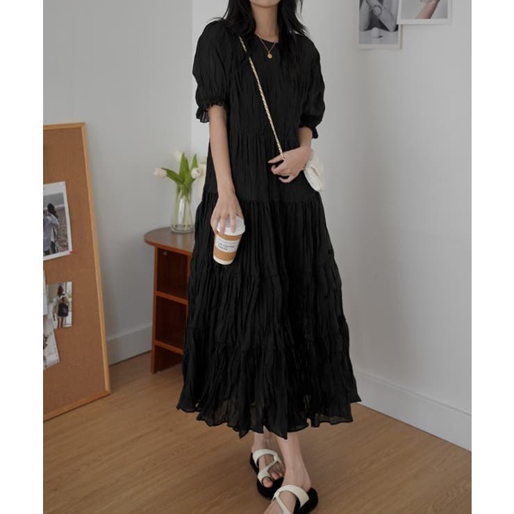 ハンドメイドモノトーンバックリボンワンピースBIGリボン