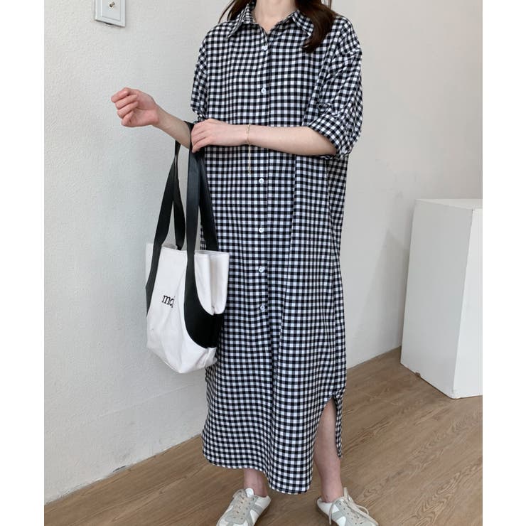 Y　MORIKAGE SHIRT KYOTO チェック シャツワンピース MORIKAGE SHIRT KYOTO チェック シャツワンピース ロング - メルカリ