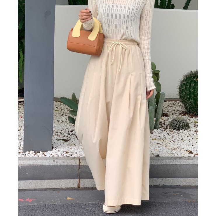 スカート見えのゆるっとワイドシルエットガウチョパンツ[品番