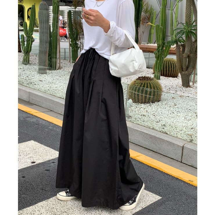 スカート見えのゆるっとワイドシルエットガウチョパンツ[品番