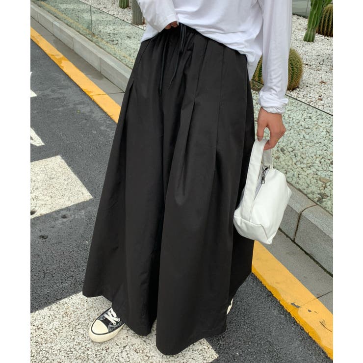 スカート見えのゆるっとワイドシルエットガウチョパンツ[品番