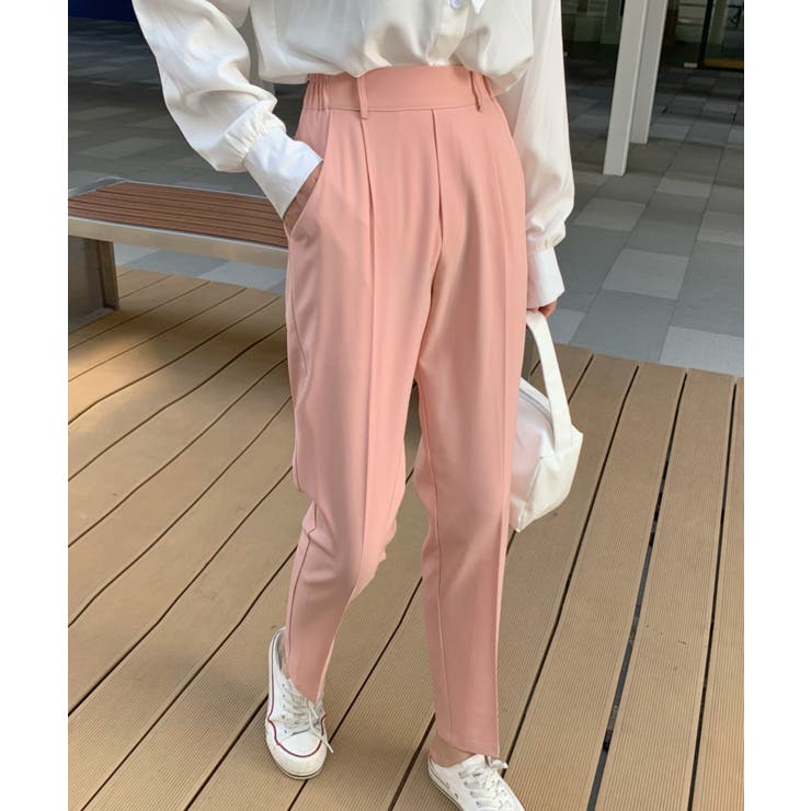 美脚効果！センタープレステーパードスラックスパンツ[品番