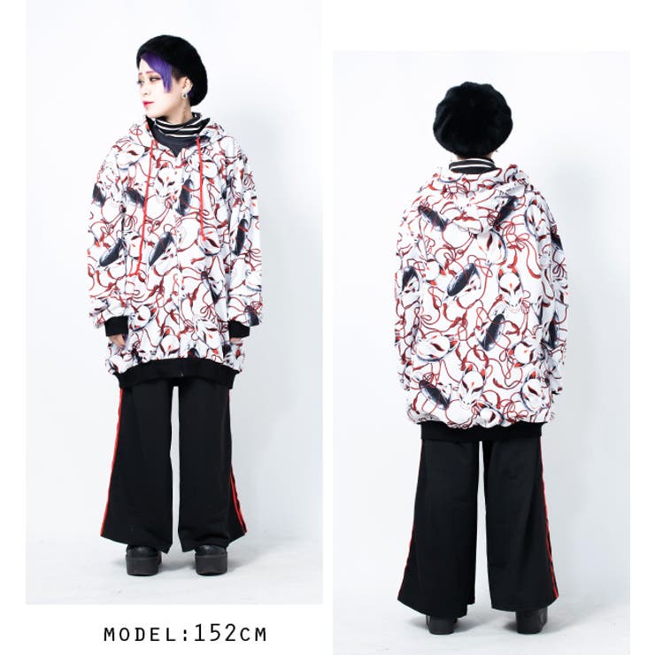 【在庫限り】 キツネZIPパーカー 和柄 原宿[品番：ACDW0001920]｜ACDCRAG その他