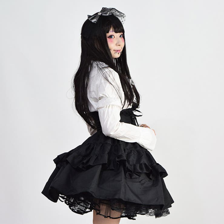 ゴスロリ/ゴシック/ワンピース/スカート/コルセット/コスプレ/原宿系/青文字系/レース/KERA系/メイド/ドーリー/黒/フリル/ダーク/衣装/ファッション/個性的/個性派