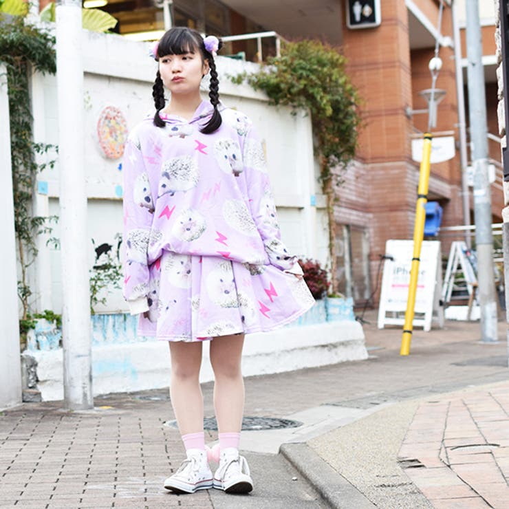 ハリネズミBIGパーカー 原宿系 ファッション[品番：ACDW0001697