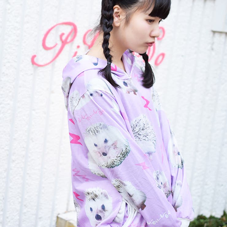 ハリネズミBIGパーカー 原宿系 ファッション[品番：ACDW0001697
