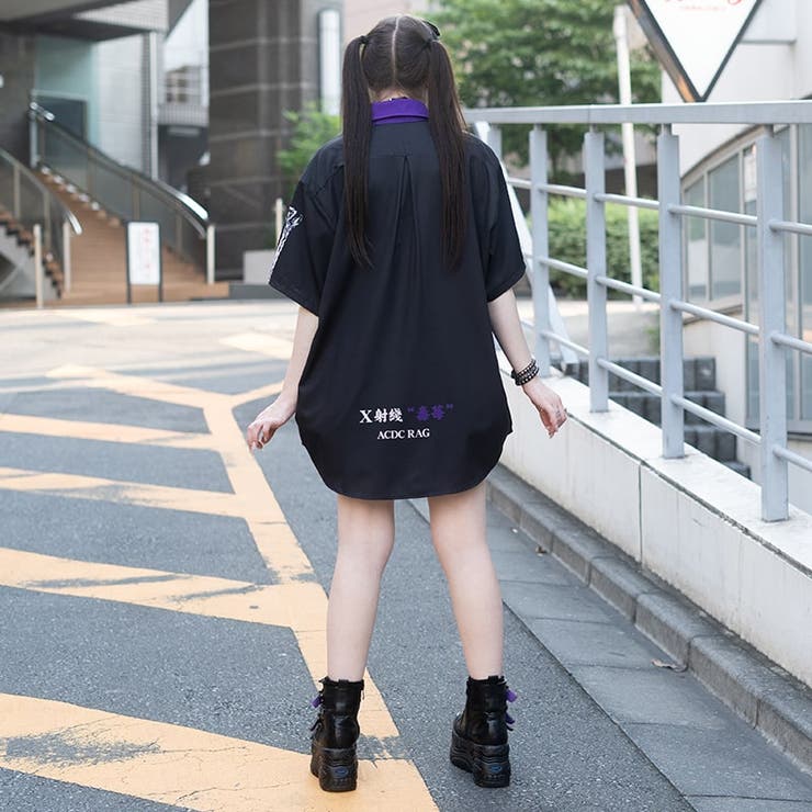シャツ/原宿系/骸骨/病み/かわいい/病みかわいい/パンク/ロック