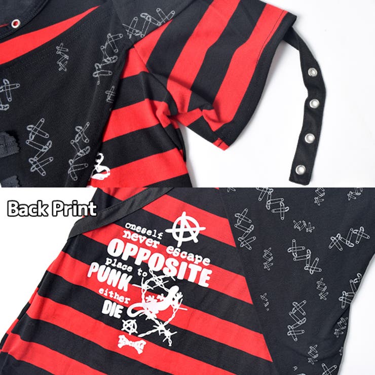 PUNKSボーダーTシャツ 原宿系 KERA系 | ACDCRAG | 詳細画像17 