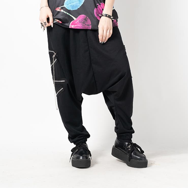 8ZIPサルエルパンツ ワイドパンツ サルエル[品番：ACDW0001889