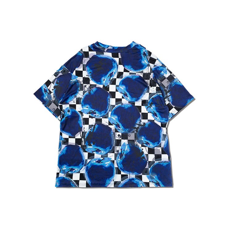 Tシャツ/半袖/ビッグサイズ/原宿系/市松模様/チェック/総柄/病み/かわいい/病みかわいい/パンク/ロック