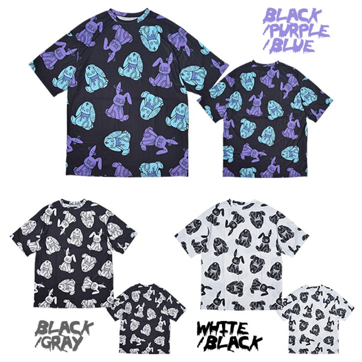 Tシャツ/半袖/ビッグサイズ/原宿系/バニー/病み/かわいい/病みかわいい/パンク/ロック