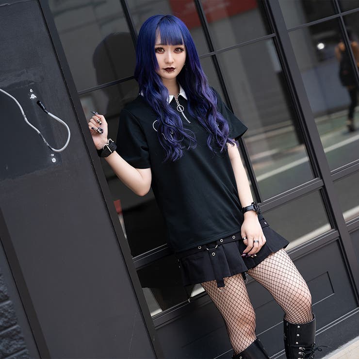 Tシャツ/半袖/パンク/ロック/病みかわいい/ゴシック/ハート/刺繍/原宿系