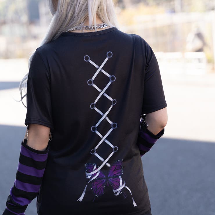 Tシャツ/原宿系/ファッション/レディース/バタフライ/病みかわいい