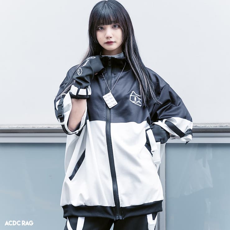 半袖]ドットネコ ジャージジャケット BK[品番：ACDW0002739